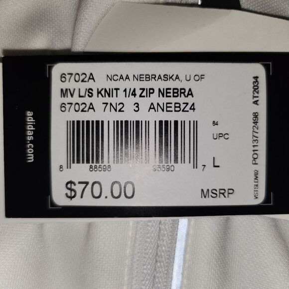 NWT Men's Adidas Nebraska Cornhuskers 1/4 Zip Pullover Jacket Large - Picture 10 of 14
